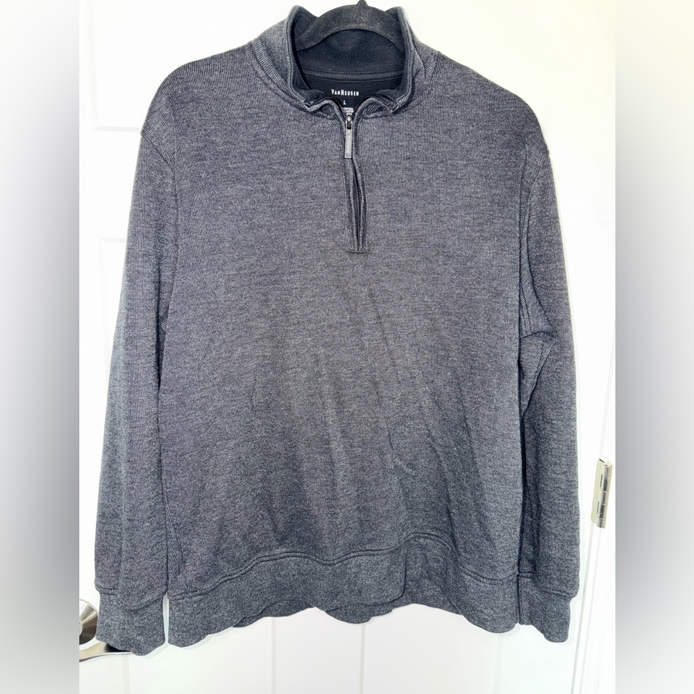 Van Heusen Quarter Zip Sweater - Charcoal